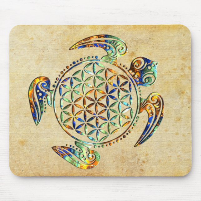 Flower of Life / Blume des Lebens - turtle Mouse Pad (Front)