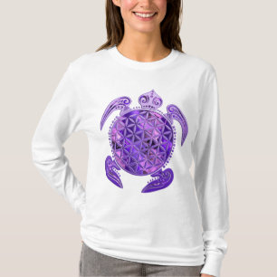 Flower of Life / Blume des Lebens - turtle purple T-Shirt