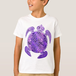 Flower of Life / Blume des Lebens - turtle purple T-Shirt