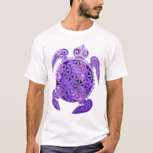 Flower of Life / Blume des Lebens - turtle purple T-Shirt