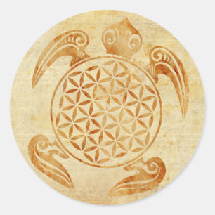 Flower of Life / Blume des Lebens - turtle stone Classic Round Sticker