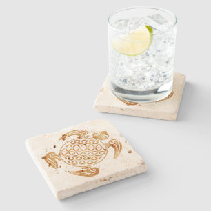 Flower of Life / Blume des Lebens - turtle stone Coaster