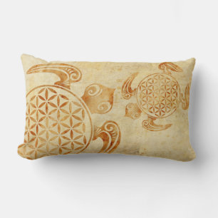 Flower of Life / Blume des Lebens - turtle stone Lumbar Cushion