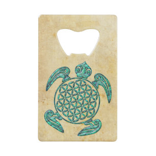 Flower of Life / Blume des Lebens turtle turquoise