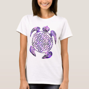 Flower of Life / Blume des Lebens - turtle violet T-Shirt