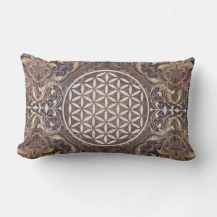 Flower of Life / Blume des Lebens - vintage II Lumbar Cushion