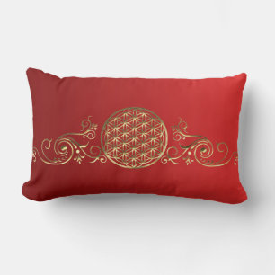 Flower of Life / Blume des Lebens - vintage IV Lumbar Cushion
