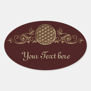 Flower of Life / Blume des Lebens - vintage IV Oval Sticker