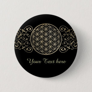 Flower of Life / Blume des Lebens - vintage IX 6 Cm Round Badge