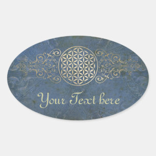 Flower of Life / Blume des Lebens - vintage X Oval Sticker