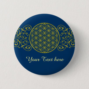 Flower of Life / Blume des Lebens - vintage XI 6 Cm Round Badge