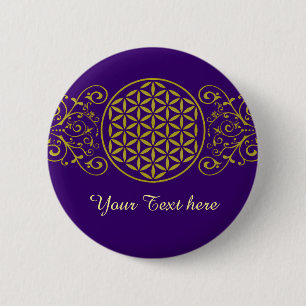 Flower of Life / Blume des Lebens - vintage XII 6 Cm Round Badge