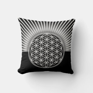 Flower of Life / Blume des Lebens - white flat Cushion