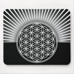 Flower of Life / Blume des Lebens - white flat Mouse Pad
