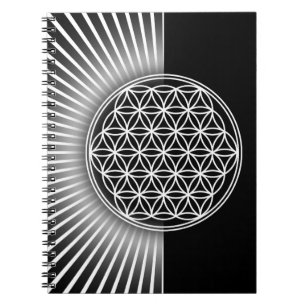 Flower of Life / Blume des Lebens - white flat Notebook