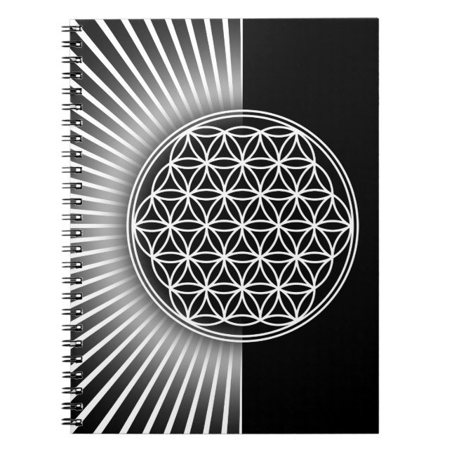 Flower of Life / Blume des Lebens - white flat Notebook (Front)