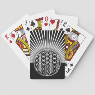 Flower of Life / Blume des Lebens - white flat Playing Cards