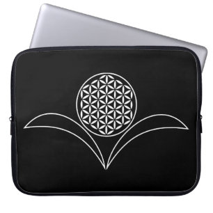 Flower of Life / Blume des Lebens - white leafs Laptop Sleeve