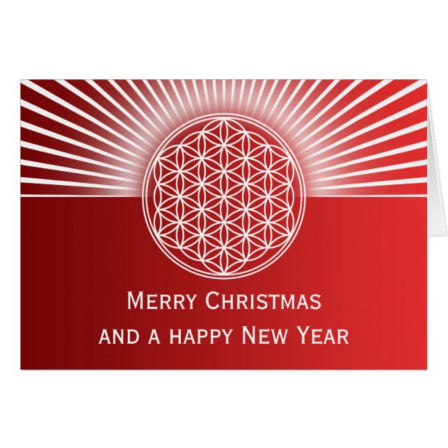 Flower Of Life / Blume des Lebens - white rays (Front Horizontal)