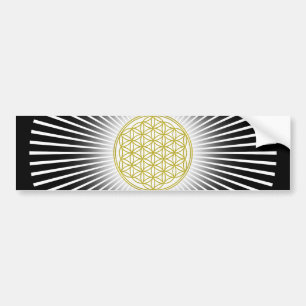 Flower Of Life / Blume des Lebens - white rays Bumper Sticker