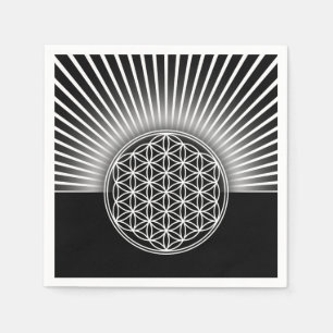Flower Of Life / Blume des Lebens - white rays II Napkin