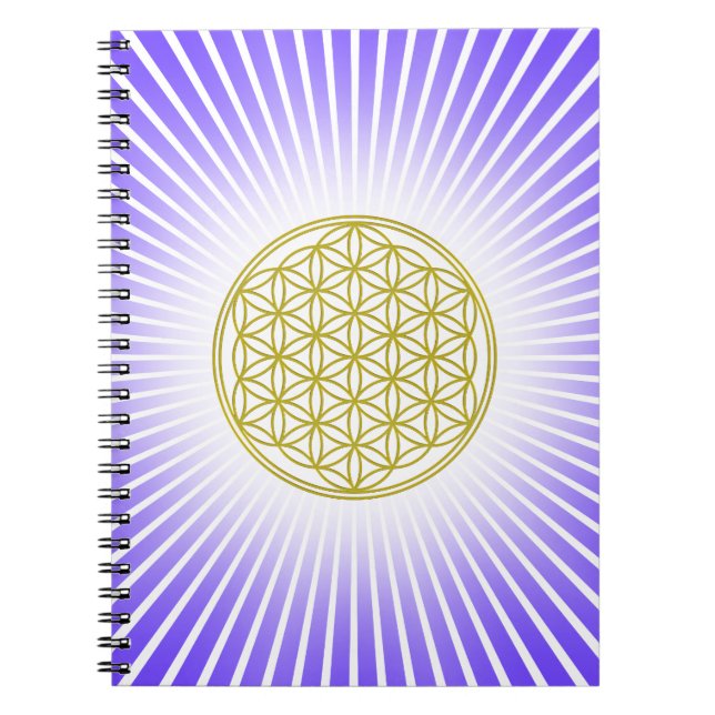 Flower Of Life / Blume des Lebens - white rays Notebook (Front)