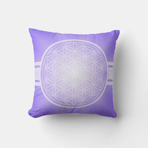 Flower of Life / Blume des Lebens - white transpa. Cushion