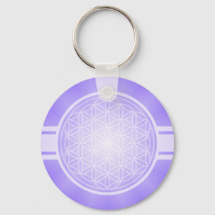 Flower of Life / Blume des Lebens - white transpa. Key Ring