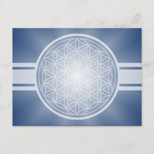 Flower of Life / Blume des Lebens - white transpa. Postcard