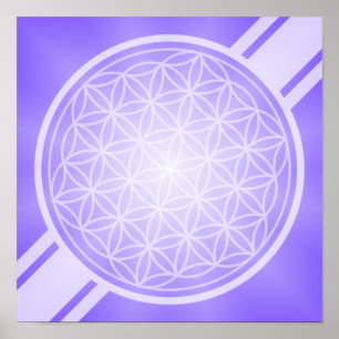 Flower of Life / Blume des Lebens - white transpa. Poster