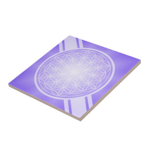 Flower of Life / Blume des Lebens - white transpa. Tile