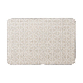 Flower of life Boho chic | Beige & White Bath Mat
