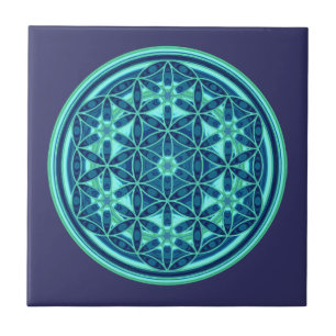 Flower Of Life - Button Style 01 Tile