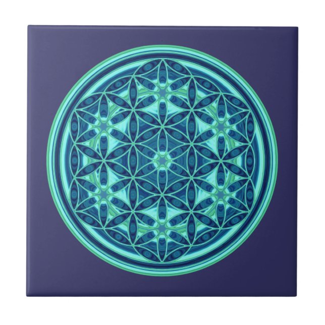 Flower Of Life - Button Style 01 Tile (Front)