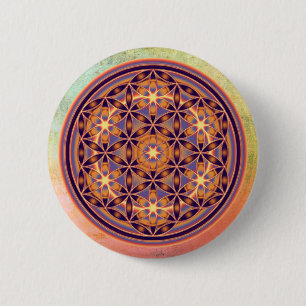 Flower Of Life - Button Style 02