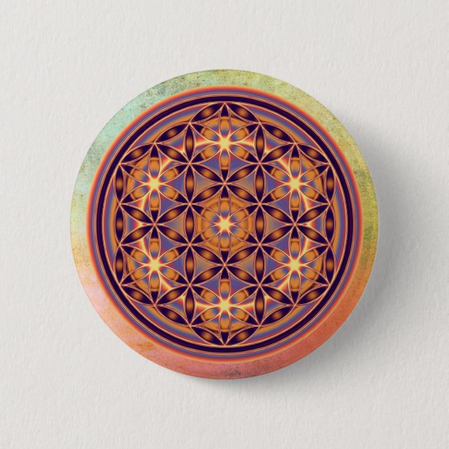 Flower Of Life - Button Style 02 (Front)
