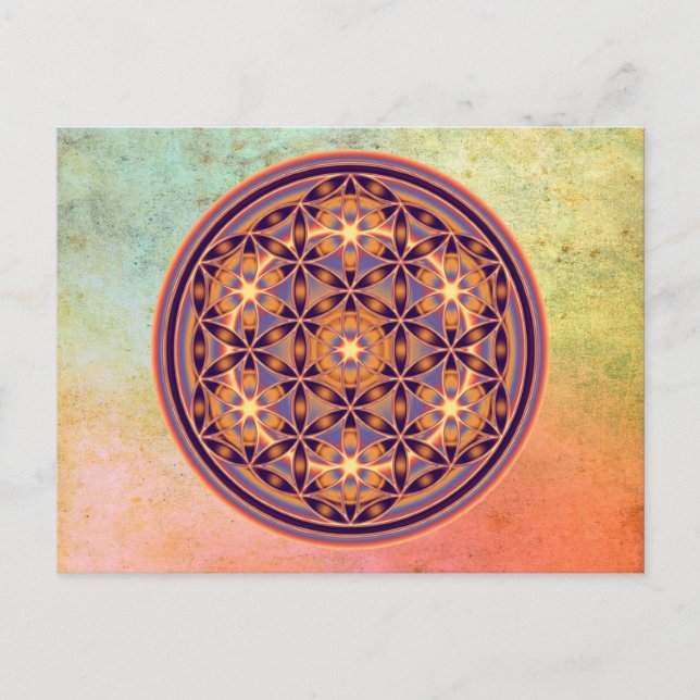 Flower Of Life - Button Style 02 Postcard (Front)