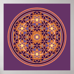 Flower Of Life - Button Style 02 Poster