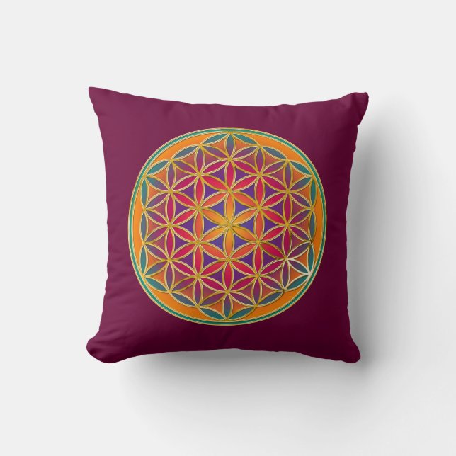 Flower Of Life - Button Style 03 Cushion (Front)