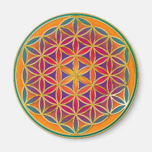 Flower Of Life - Button Style 03 Magnet