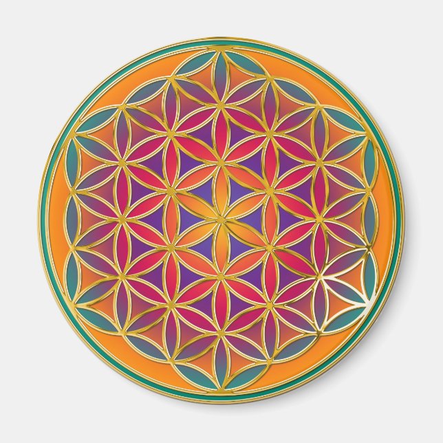 Flower Of Life - Button Style 03 Magnet (Front)