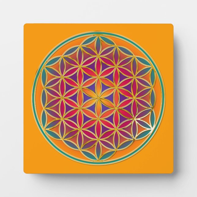 Flower Of Life - Button Style 03 Plaque (Front)