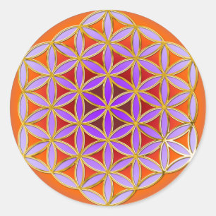 Flower Of Life - Button Style 04 Classic Round Sticker