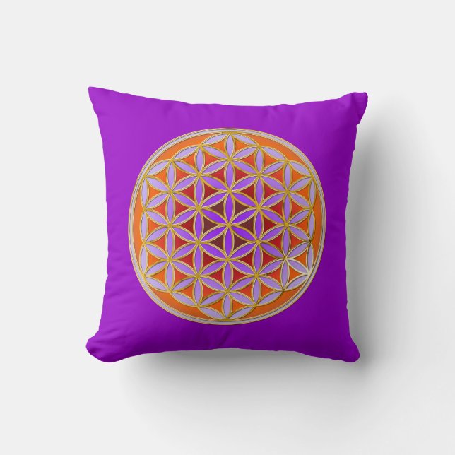Flower Of Life - Button Style 04 Cushion (Front)