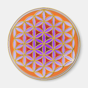 Flower Of Life - Button Style 04 Magnet
