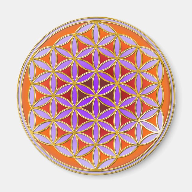 Flower Of Life - Button Style 04 Magnet (Front)