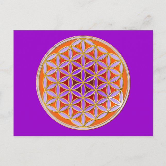 Flower Of Life - Button Style 04 Postcard (Front)