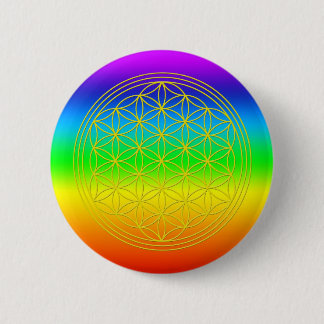 Flower of life chakra 2 6 cm round badge