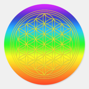 Flower of life chakra 2 classic round sticker