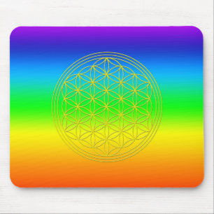 Flower of life chakra 2 mouse pad